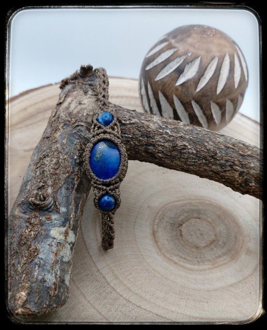 Bracelet micro-macramé "LAPIS LAZULI"